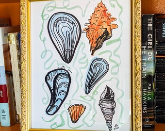 Conchiglie, stampa estiva da spiaggia