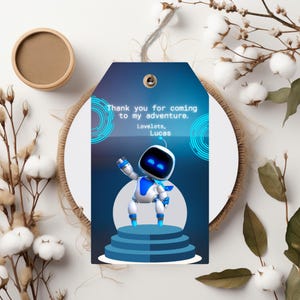 Etiquettes de remerciement Ast RoBot, Étiquettes pour cadeaux d'anniversaire de jeu, Cadeau de jeu vidéo, Carte d'anniversaire Robot, Étiquette de remerciement d'anniversaire Robot Ast