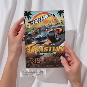 Editable Hot Wheels Birthday Invitation: Race Car Party (Digital Download)
