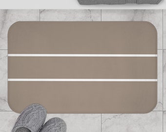 Sandy Brown Badematte Modernes Badezimmer Teppich Rutschfest Memory Foam Gestreifter Minimalistischer Badezimmer Teppich Weich Home Spa Dekor Allzweck Küchen Matte