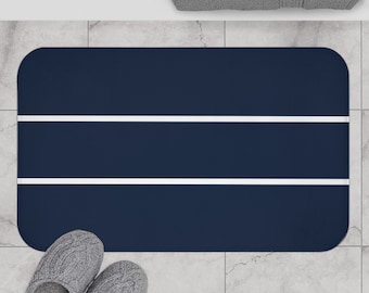 Midnight Blue Badematte Badezimmer Teppich Rutschfest Memory Foam Gestreifter Moderner Minimalistischer Badezimmer Teppich Soft Home Spa Decor Allzweck Küchen Matte