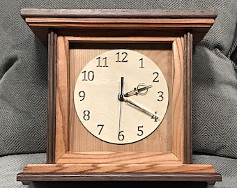 Wooden Clock, Handmade Walnut Clock, Mantel Clock, Wood Mantel Clock, Unique Wooden Clock, 5th Anniversary Gift, Cherry Desk Clock