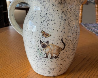 Cute Siamese Cat Pitcher