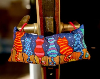 Bloqueador de porta com tema de gato – Batente de porta e almofada de porta adequados para animais de estimação – Evita batidas – Design de gatinho fofo para amantes de gatos