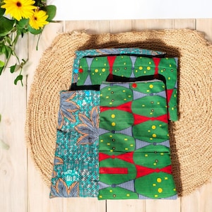 Pochette livre Tissu africain wax | Housse de protection pour impression en cire | fait main cadeau fete des meres | impression africaine 28 x 17 cm
