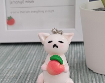 polymer clay charm - Milo - handmade keychain