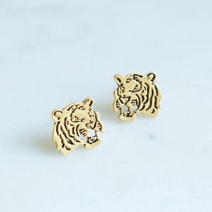 Tiger Head Studs, Dainty Tigers Earrings Gameday Ready, Gold or Silver, College, Gameday Attire, Sports, Louisiana, Collegiate Fan Gift