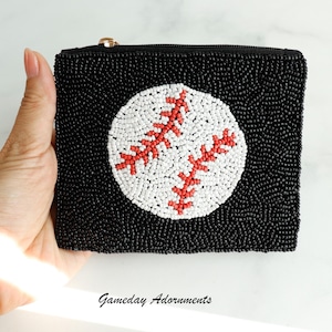 Baseball Mom Beaded Coin Purse Baseball Mom Beaded Coin Purse