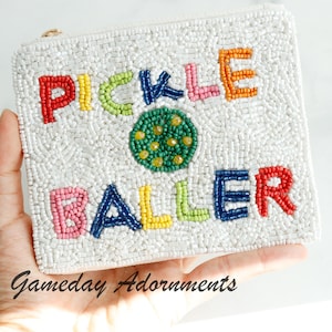 Perlen Pickle Baller Geldbörse, Pickleball Kartenbrieftasche, Petite Travel Pouch, Make-up Tasche, Pritchard Cup, PPA Tour, Schlägersportgeschenk