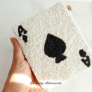 Borsa porta monete con perline, porta carte da viaggio, Las Vegas, Poker, regalo sportivo NCAA