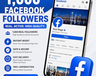 1,000 Facebook Followers | Instant Page Boost, 24H Delivery