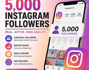5,000 Real Instagram Followers | Fast Delivery, Social Media Growth