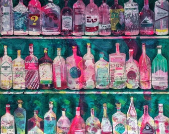 Gin Bar 70x70cm Giclee-print