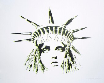 Liberty Yellow Grey - Screen Print