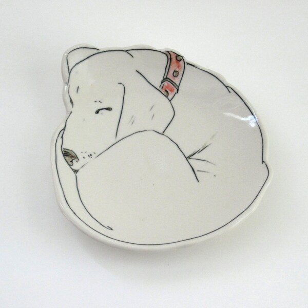 Dessert Plate, Sleeping Pup, Labrador Retriever, Dog, porcelain plate