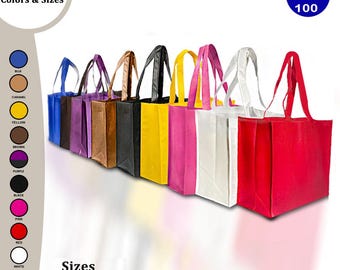 Reusable Non-Woven Tote Bags: Eco-Friendly Shopping, Event, Market Bags - Pack of 100