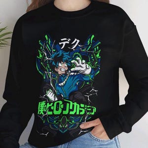 My hero academia sweatshirt Izuku Midoriya Gift for her Gift for friends Funny gift Anime Unisex sweatshirt