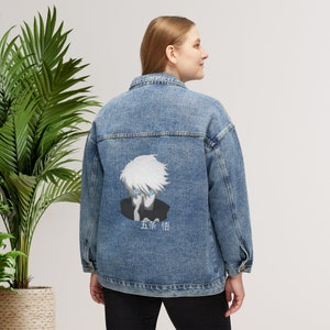 Gojo Satoru anime Manga Jujutsu Kaisen Kawaii woman denim jacket Customized denim jacket Custom denim jacket Gift for friends Gift for her