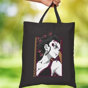 Daki Demon Slayer Kimetsu no yaiba anime Custom tote bag Gift for her Gift for friends Funny gift Unique design Webtoon