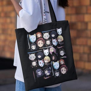 Demon Slayer Anime Manga tote bag Gift for her Gift for anime fan Funny gift Unique design