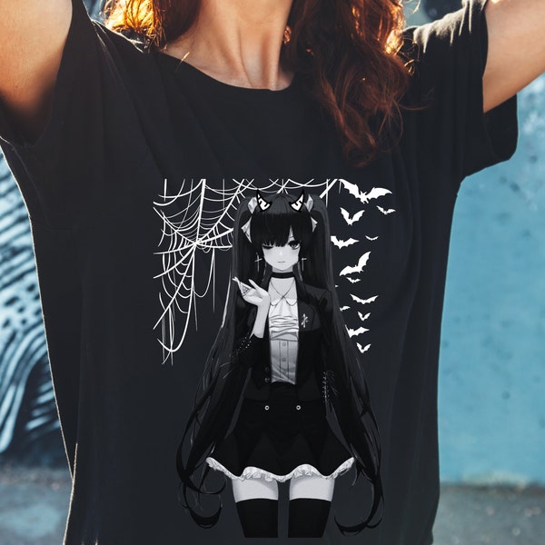 Anime Woman shirt Anime aesthetics Grunge clothes Manga t-shirt Fantasy Webtoon anime Gift for her