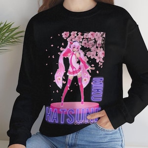 Hatsune Miku sakura Vocaloid sweatshirt Gift for anime lover Gift for her Gift for friends Funny gift Anime Unisex sweatshirt