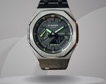カシオ Mod カスタム GShock GA2100 ブラック & レインボー - 高