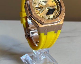 Montre Casio G-Shock Oak - Yellow Rose Gold - GA-2100 custom Casioak 44mm