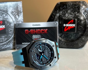 Montre Casio G-Shock Oak - Black Blue - GA-2100 custom Casioak 44mm