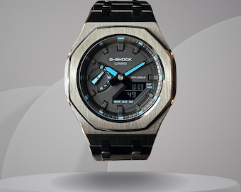 Casio Mod Custom Gshock GA2100 Black & Rainbow - High-quality