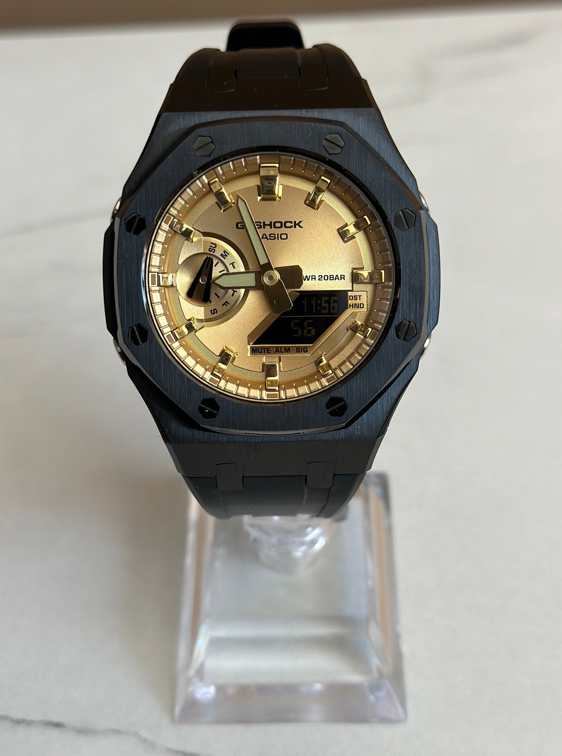 Casio G shock Oak Black Gold GA 2100 Custom Casioak Men s Watch Etsy Canada