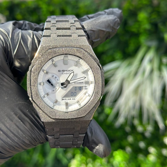 G-SHOCK GA2100 カスタム カシオークFrosted Edition Casio G-shock GA2100 – Silver White Frosted | Custom Casioak