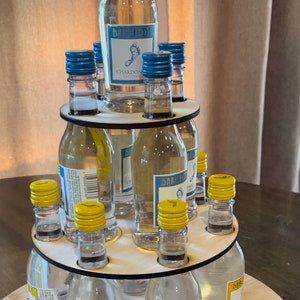 3 Tier Alcohol shot Liquor Tower Display Cake, Fits 12 mini bottles of WINE, 21st Birthday Gift, Funny Birthday Gift,  /Liquor not included/