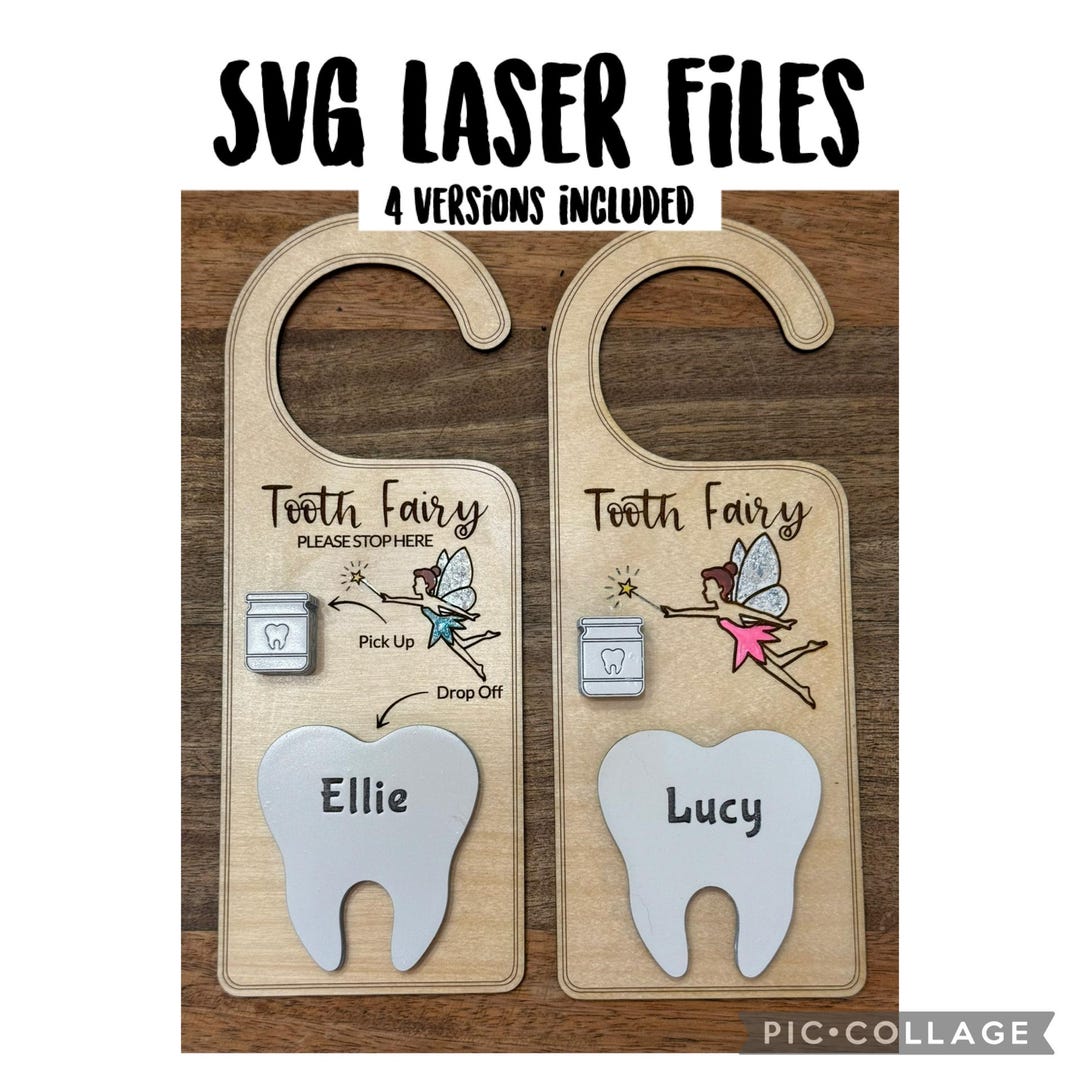 SVG Digital Laser Files Tooth Fairy Door Hanger Pick up & Drop off ...