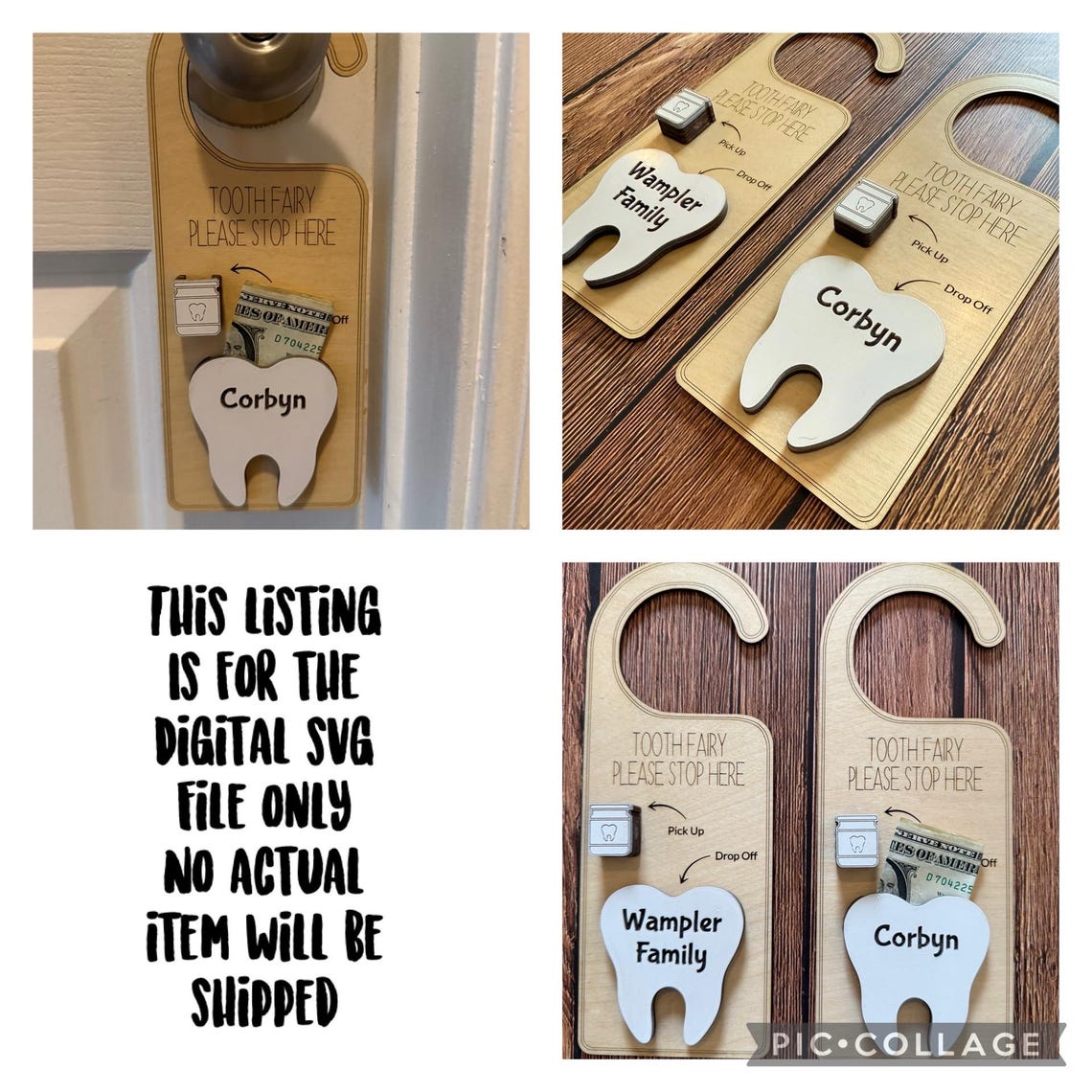 SVG Digital SVG File Tooth Fairy Door Hanger With Pick up and Drop Off ...