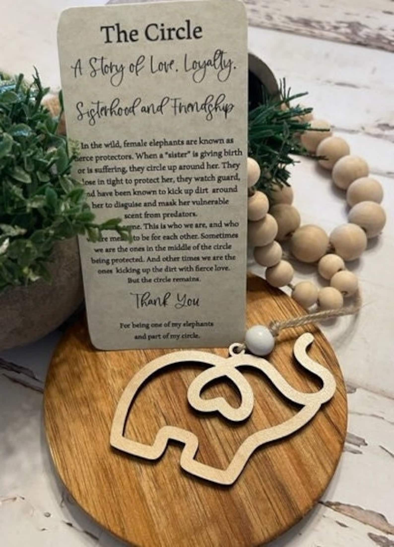 Sisterhood Elephant Ornament for Friends Mom Tribe Gift With Story of ...