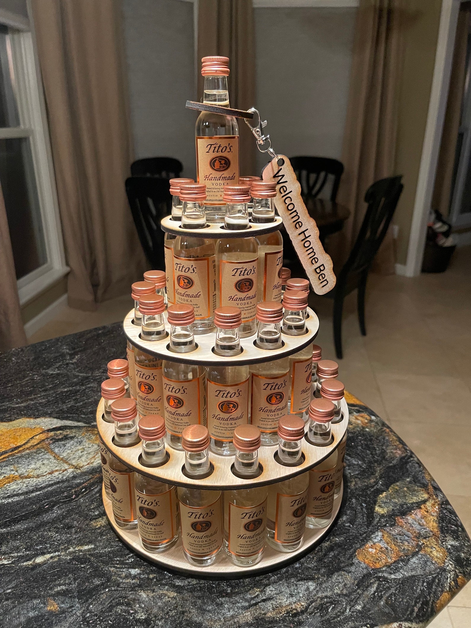 BIG 36 Mini Bottle 4 Tier Fireball or Titos Display Cake, Alcohol Cake ...