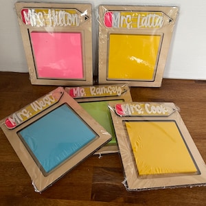 Customizable Teacher Sticky Note Post It Note Holder with cute message