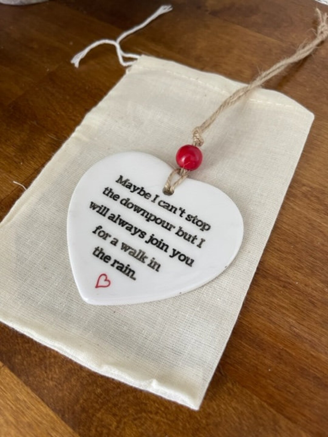 Keychain - Rectangle - Maybe I cant stop the downpoor but I will always join you for a walk in the rain - Leather Keychain - Rectangle - Maybe I cant stop the downpoor but I will always join you for a walk in the rain - Leather