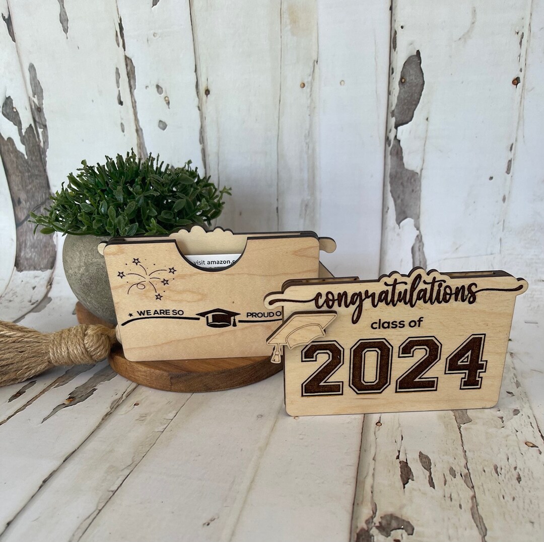 Congratulations Class of 2024 Graduation Wood Gift Card Holder - Etsy