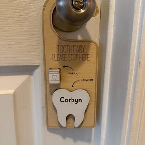 Personalized Tooth Fairy Please Stop Here Pick up and Drop off Door ...