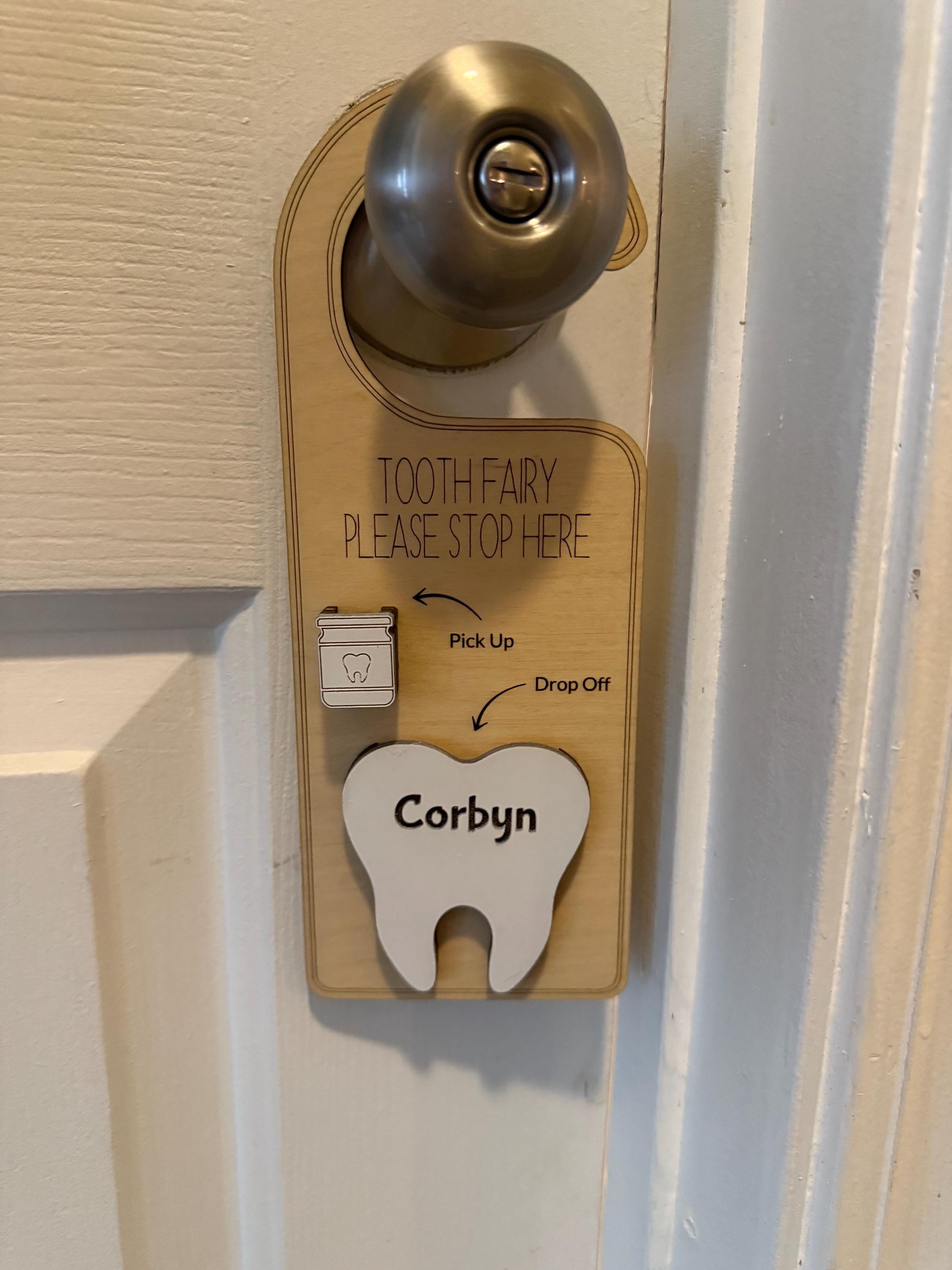 Personalized Tooth Fairy Please Stop Here Pick up and Drop off Door ...