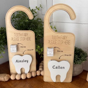 Personalized Tooth Fairy Please Stop Here Pick up and Drop off Door ...