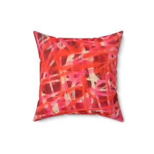 Abstract Graffiti Art Pillow,  Modern Accent Cushion, Contemporary Home Decor, Artistic Room or Dorm Statement Piece