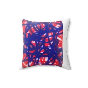 Abstract Graffiti Art Pillow,  Modern Accent Cushion, Contemporary Home Decor, Artistic Room or Dorm Statement Piece