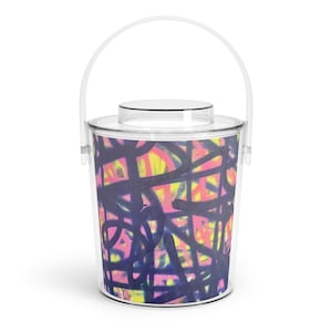 Graffiti Ice Bucket with Tongs home decor bar house gift