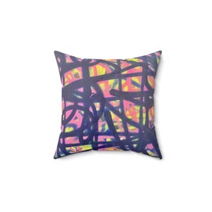 Graffiti Spun Polyester Square Pillow