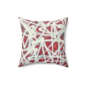 Abstract Graffiti Art Pillow,  Modern Accent Cushion, Contemporary Home Decor, Artistic Room or Dorm Statement Piece