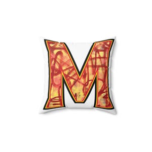 college Graffiti Pillow | Dorm Decor | College Square Throw Pillow  Bed Party Accent