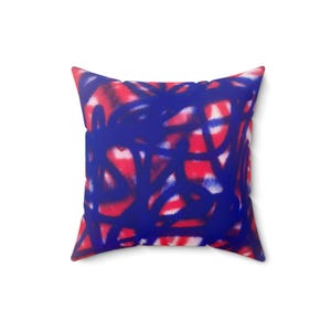 Custom College Graffiti Pillow 16x16, Dorm Room Decor, School Spirit Throw Pillow, Graduation or Alumni Gift